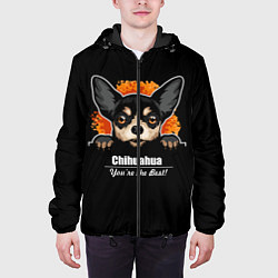 Куртка с капюшоном мужская Чихуахуа Chihuahua, цвет: 3D-черный — фото 2