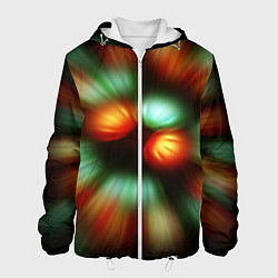 Куртка с капюшоном мужская Вспышка света в виде ярких линий, цвет: 3D-белый