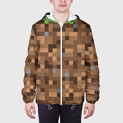 Куртка с капюшоном мужская ЗЕМЛЯ DIRT MINECRAFT, цвет: 3D-белый — фото 2
