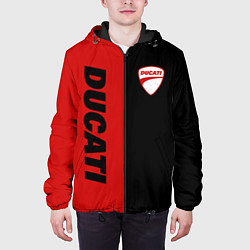 Куртка с капюшоном мужская DUCATI BLACK RED BACKGROUND, цвет: 3D-черный — фото 2