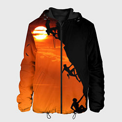 Куртка с капюшоном мужская СКАЛОЛАЗЫ В ЗАКАТЕ, цвет: 3D-черный