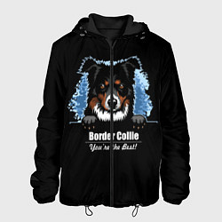 Куртка с капюшоном мужская Бордер-Колли Border-Collie, цвет: 3D-черный