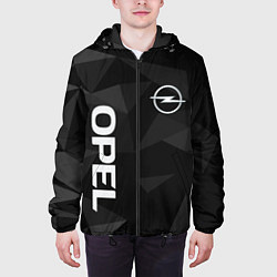 Куртка с капюшоном мужская Опель, Opel геометрия, цвет: 3D-черный — фото 2
