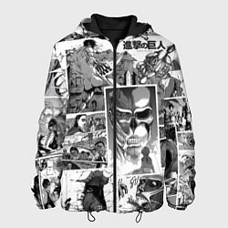 Куртка с капюшоном мужская Атака Титанов манга, цвет: 3D-черный
