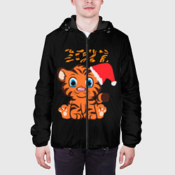 Куртка с капюшоном мужская Маленький тигр 2022, цвет: 3D-черный — фото 2