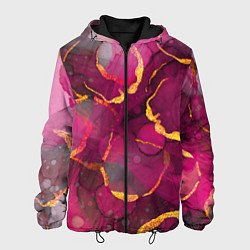 Куртка с капюшоном мужская Малиновое вино, цвет: 3D-черный
