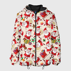 Куртка с капюшоном мужская Дед Мороз!, цвет: 3D-черный