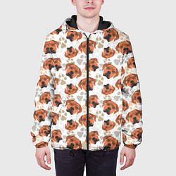 Куртка с капюшоном мужская Собака Родезийский Риджбек, цвет: 3D-черный — фото 2
