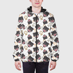 Куртка с капюшоном мужская Стаффордширский Бультерьер Bull-Terrier, цвет: 3D-черный — фото 2