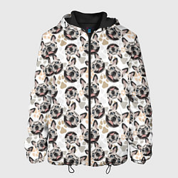 Куртка с капюшоном мужская Собака Французский Бульдог French Bulldog, цвет: 3D-черный
