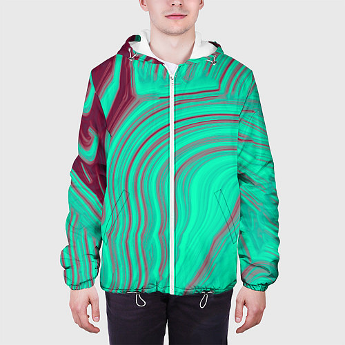 Мужская куртка Зеленый прилив / 3D-Белый – фото 3
