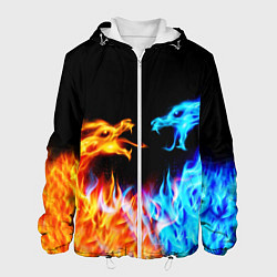 Куртка с капюшоном мужская FIRE DRAGONS ОГНЕННЫЕ ДРАКОНЫ, цвет: 3D-белый