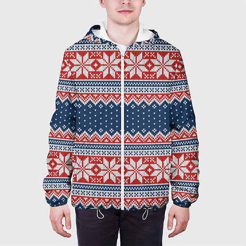 Мужская куртка Knitted Pattern / 3D-Белый – фото 3