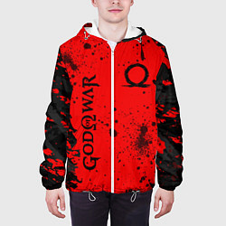 Куртка с капюшоном мужская God of War Брызги крови, цвет: 3D-белый — фото 2