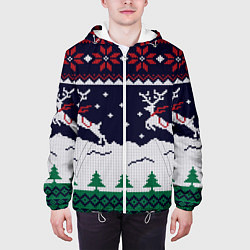 Куртка с капюшоном мужская СВИТЕР С ОЛЕНЯМИ DEER SWEATER, цвет: 3D-белый — фото 2