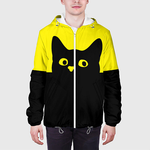 Мужская куртка Котик голова кота / 3D-Белый – фото 3