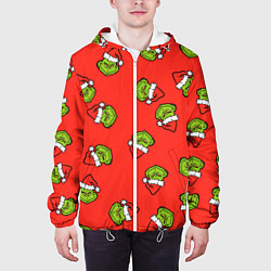 Куртка с капюшоном мужская Гринч Похититель Рождества, цвет: 3D-белый — фото 2