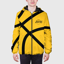 Куртка с капюшоном мужская Лос Анджелес Лейкерс, Los Angeles Lakers, цвет: 3D-черный — фото 2