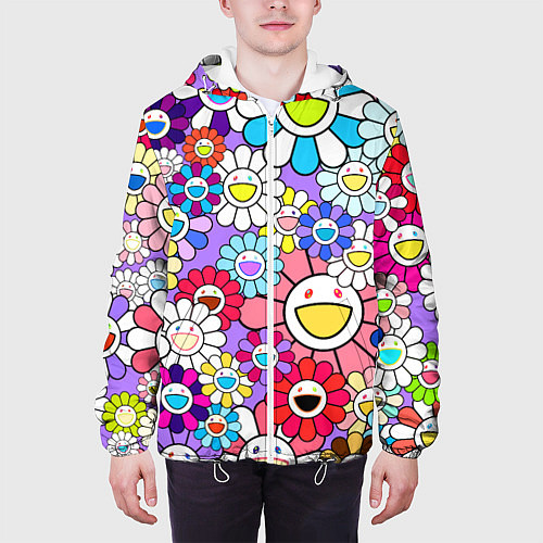 Мужская куртка Цветы Takashi Murakami / 3D-Белый – фото 3