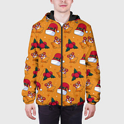 Куртка с капюшоном мужская Новогоднее настроениe, цвет: 3D-черный — фото 2