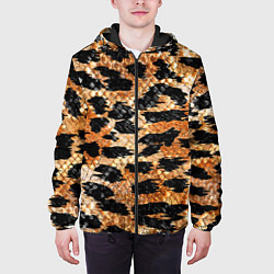 Куртка с капюшоном мужская Шкура тигра символ года 2022, цвет: 3D-черный — фото 2