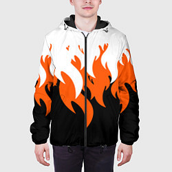 Куртка с капюшоном мужская Оранжевый Огонь, цвет: 3D-черный — фото 2