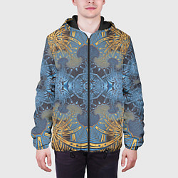 Куртка с капюшоном мужская Коллекция Фрактальная мозаика Желто-синий 292-6-n1, цвет: 3D-черный — фото 2