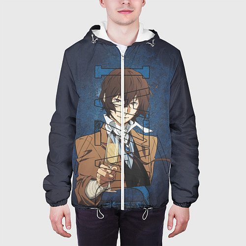 Мужская куртка Дазай Осаму Dazai Osamu bungou stray dogs / 3D-Белый – фото 3