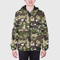 Куртка с капюшоном мужская Камуфляж из Собак Camouflage, цвет: 3D-черный — фото 2
