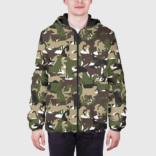 Мужская куртка Камуфляж из Собак Camouflage / 3D-Черный – фото 3