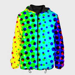 Куртка с капюшоном мужская Цветная кислота, цвет: 3D-черный