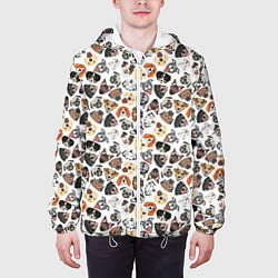Куртка с капюшоном мужская Разные Породы собаки, цвет: 3D-белый — фото 2
