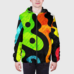 Куртка с капюшоном мужская Пятнистая Абстракция, цвет: 3D-черный — фото 2