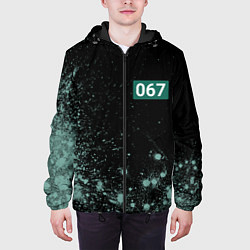 Куртка с капюшоном мужская ИГРА В КАЛЬМАРА - 067Я - Краски, цвет: 3D-черный — фото 2
