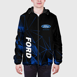 Куртка с капюшоном мужская FORD, ФОРД ГЕОМЕТРИЯ, цвет: 3D-черный — фото 2