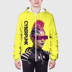 Куртка с капюшоном мужская Cyberpunk Панк, цвет: 3D-белый — фото 2