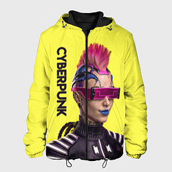 Куртка с капюшоном мужская Cyberpunk Панк, цвет: 3D-черный