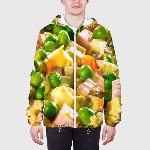 Мужская куртка Весь в оливье / 3D-Белый – фото 3
