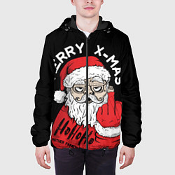Куртка с капюшоном мужская Merry x - mas Плохой дед мороз, цвет: 3D-черный — фото 2