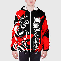 Куртка с капюшоном мужская TOKYO REVENGERS ТОСВА RED VER, цвет: 3D-белый — фото 2