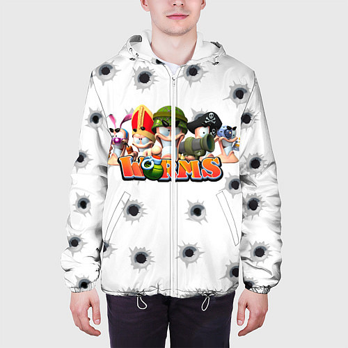 Мужская куртка Wormsчервяки / 3D-Белый – фото 3