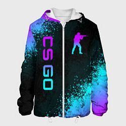 Куртка с капюшоном мужская CS GO NEON SYMBOL STYLE SKIN КС ГО НЕОН, цвет: 3D-белый