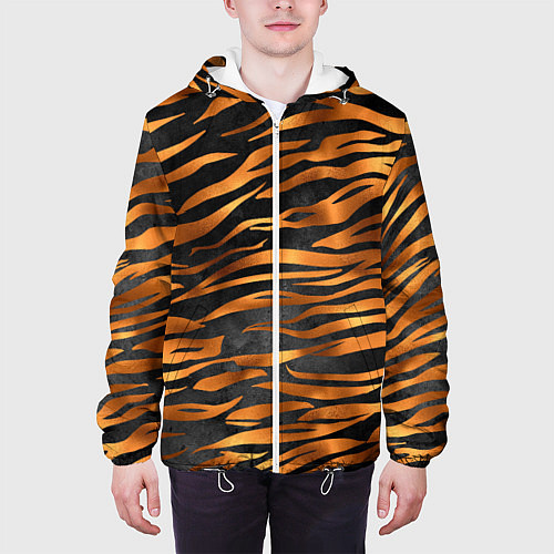 Мужская куртка В шкуре тигра / 3D-Белый – фото 3