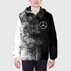 Куртка с капюшоном мужская Чёрно-белый Мерседес, цвет: 3D-черный — фото 2