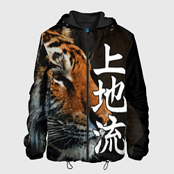 Куртка с капюшоном мужская Год тигра 2022 Взгляд, цвет: 3D-черный