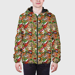 Куртка с капюшоном мужская Еда Разная, цвет: 3D-черный — фото 2