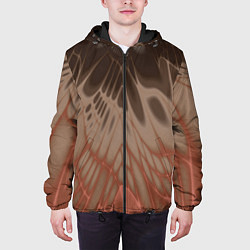 Куртка с капюшоном мужская Коллекция Rays Лучи Коричневый Абстракция 662-27-w, цвет: 3D-черный — фото 2