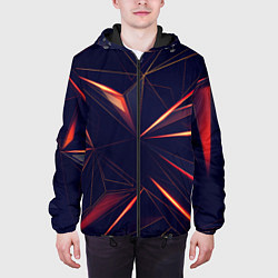 Куртка с капюшоном мужская АБСТРАКЦИЯ ТРЕУГОЛЬНИКИ, цвет: 3D-черный — фото 2