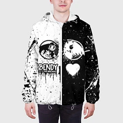 Куртка с капюшоном мужская BLACK AND WHITE BENDY AND THE INK MACHINE, цвет: 3D-белый — фото 2