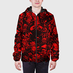 Куртка с капюшоном мужская DOTA 2 HEROES RED PATTERN ДОТА 2, цвет: 3D-черный — фото 2